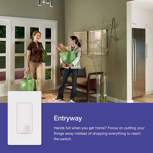 Lutron Maestro Motion Sensor Switch, 2 Amp/Single-Pole, White MS-OPS2H-WH - Picture 7 of 11