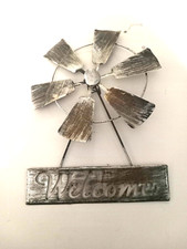 Welcome Metal Garden Sign Outdoor Decor Yard Sign Windmill