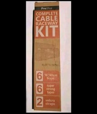 J Channel Cable Management Raceways 6 x 16" Black No Screw/Drill Cord Organizer