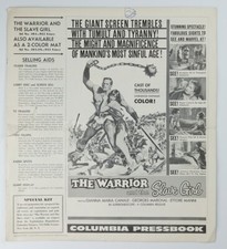 PB3 Columbia 1959 Movie Pressbook The Warrior & the Slave Girl Gianna Canale!