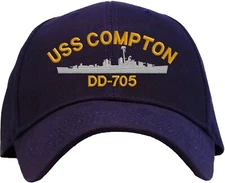 USS Compton DD-705 Embroidered Baseball Cap 3 Colors Available