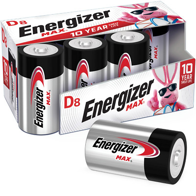 MAX D Batteries (8 Pack), D Cell Alkaline Batteries