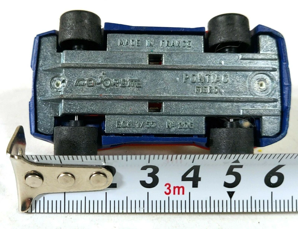 Majorette 206 Pontiac Fiero Bianco 1/55 Vintage Pressofuso Auto Francia – - Immagine 3 di 3