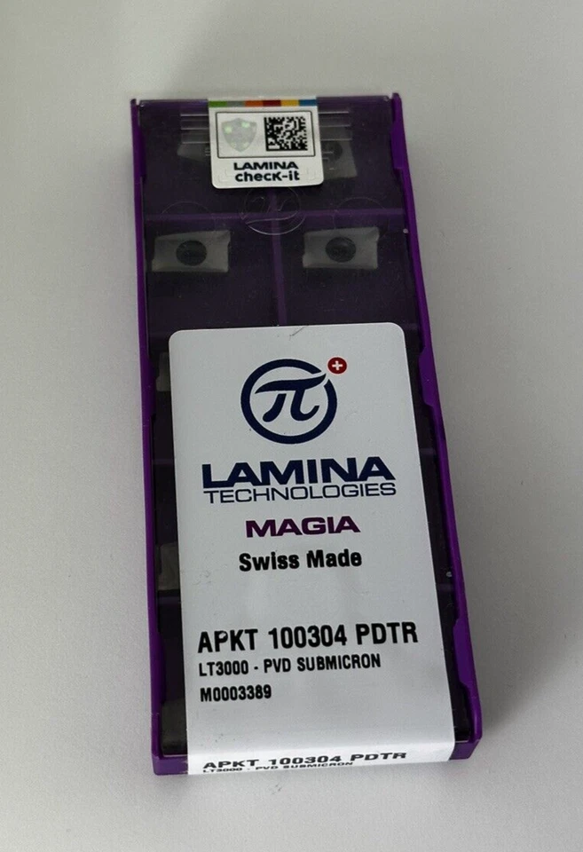 Inserto APKT 100304 PDTR LT 3000 con el sello suizo auténtico Foto 3 de 4