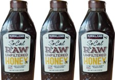 3 PACK Kirkland Signature SOUTHERN CALIFORNIA RAW Unfiltered HONEY 48 oz 3 Lb 