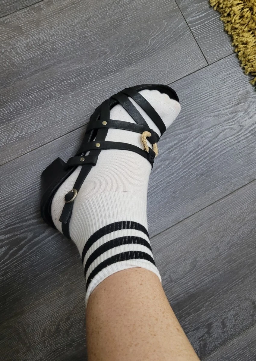 Sandali con tacco in pelle Timberland Earthkeepers neri da donna in ottime condizioni taglia 6 EU 39