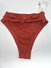 ROXY Women's XS Red WILD BABE HIGH WAIST Surf Swim Beach Bikini Bottom New