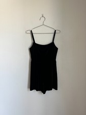 Urban Outfitters Women's Velvet Strap-Back Romper in Black Size MEDIUM