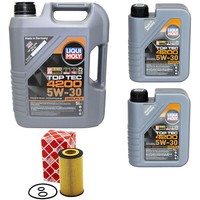 MotoröL Set 4200 5W-30 Liqui Moly 7 Liter + ÖLfilter FüR Mercedes C-Klasse Cla