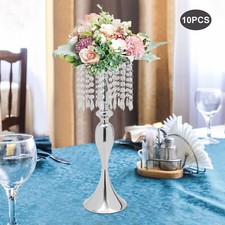 10Pcs Tabletop Crystal Wedding Flower Vase for Banquet Party Decoration USA