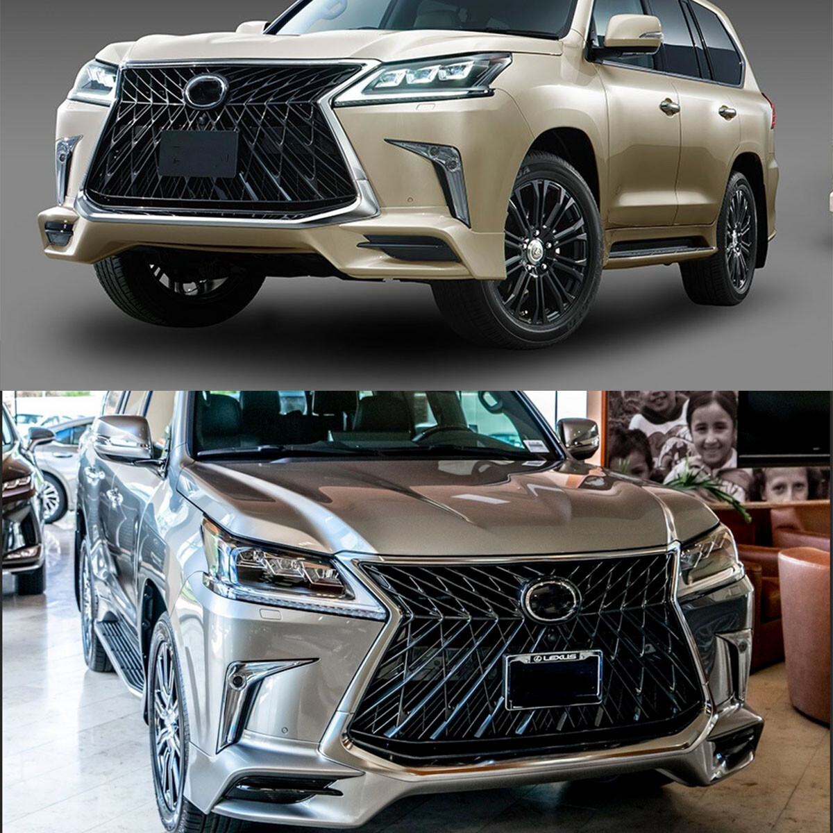 For 2016-2021 Lexus LX570 Luxury Grill Front Upper Grille Chrome