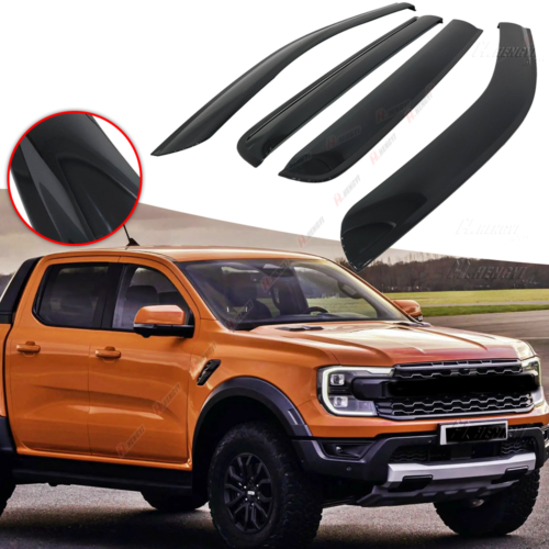 For Ford Ranger Next Gen Raptor P703/RA 22+ Rain Visors Wind Rain Guards Tinted - Picture 1 of 7