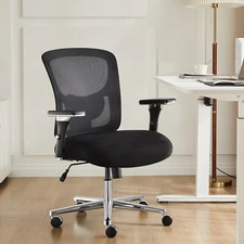 Black Mesh Office Chair, Computer Chair With Adjustable Angle And Height