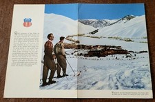 1947 UNION PACIFIC RR Dinner Menu  GORGEOUS COVER of SUN VALLEY U.S. Postmasters