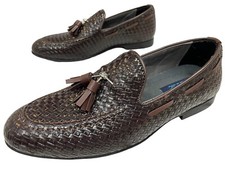 Moccasin Loafer Brown Woven Men's Shoes Slippers 44