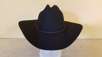 Chapeau De Cowboy Noir Beaver Rodeo King - Taille 7 3/8 - Fabriqué USA - Bandeau Queue De Cheval