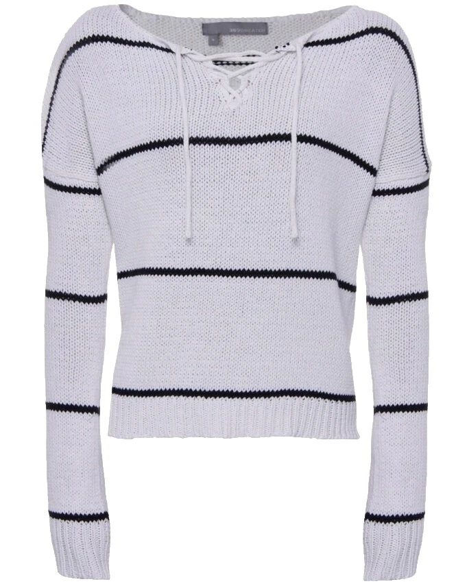 White Striped Sweaters 360 Sweater Dresses