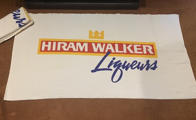 VINTAGE 1980s HIRAM WALKER WHISKEY ADVERTISING BEACH TOWEL