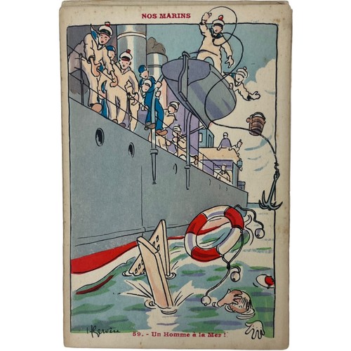 Vintage Postcard Nos Marins La Sonde WWI Gervese Illustration Lot Of 72 Cards - Picture 15 of 20