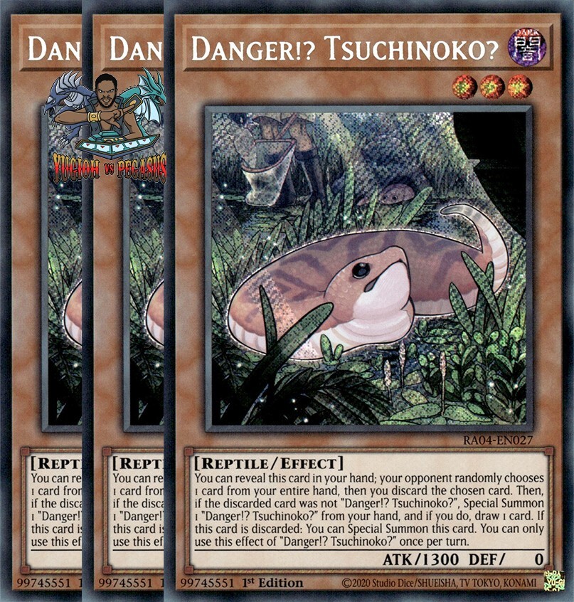 Yugioh! 3x Danger!? Tsuchinoko? RA04-EN027 Secret Rare 1st Ed NM