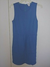 J. CREW LADIES SLEEVELESS BLUE STRETCH KNIT WAIST DRESS-6-NEVER WORN-CUTE/COMFY