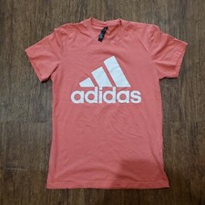 Adidas Womens Small Pink with White Big Logo Shirt