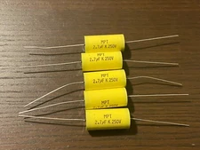 5 New 2.7 uF 250V Supertech MPT Film Audio Signal Crossover Capacitors (Qty)