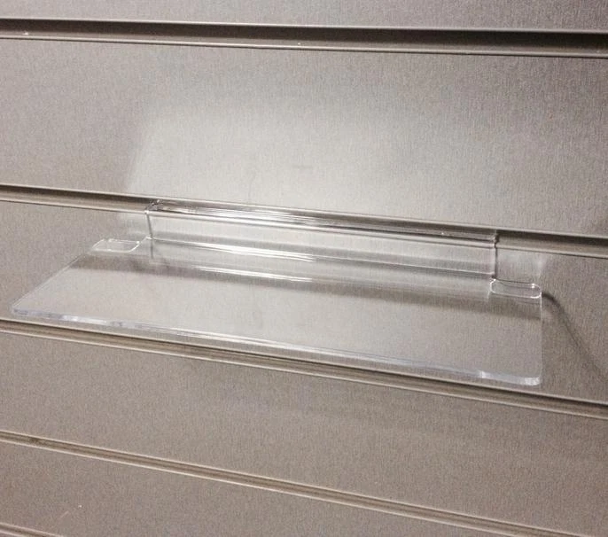 20 Shoe Shelves Slatwall Perspex Clear Display Shelf Slatboard New Shoes Retail