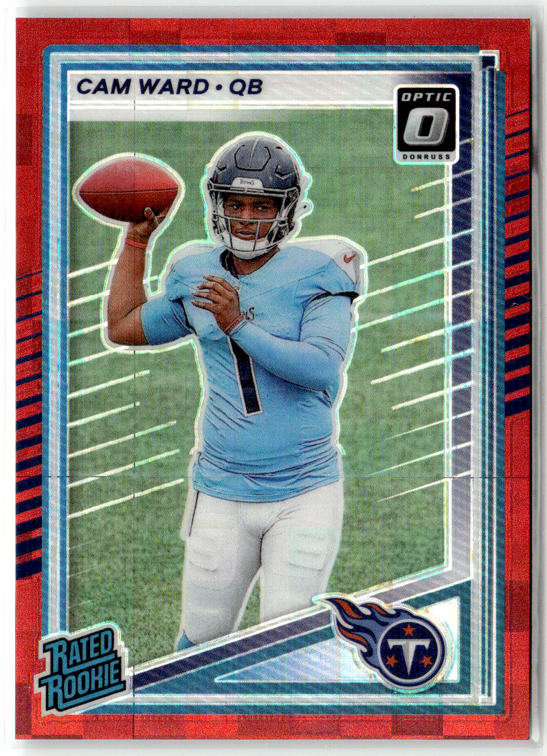 2025 Donruss Rated Rookie Cam Ward #350 Optic Preview Red Pandora Prizm RC TITAN