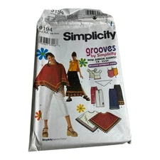 Simplicity 9194 Grooves Junior Pattern 7/8–15/16 Tops Skirt Pants Uncut