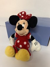 Disney Store Minnie Mouse Plush 10  Red Polka Dot Dress Bow Stuffed Animal