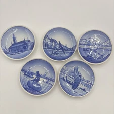 Royal Copenhagen 5 Pcs Butter Pats Denmark Mini Wall Plates 3 1/4". Kyle Lange
