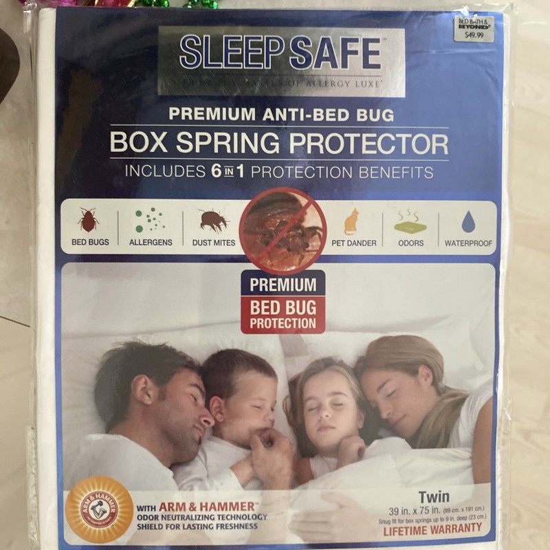 Anti-Bed Bug Twin  Size Box Spring Protector NEW Sleep Safe 39 in x 75 in (NEW)