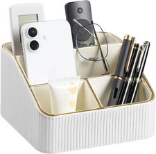 Small Remote Control Holder Bedside Nightstand Organizer Desk Caddy Storage Box