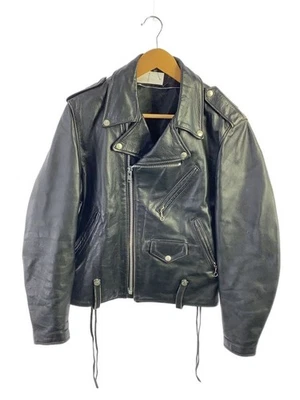 Chaqueta Schott Double Riders 38 cuero negro liso 618 EE. UU. - Imagen 1 de 4