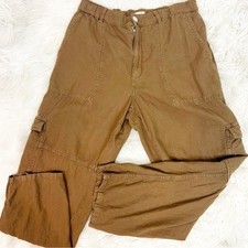 PILCRO ANTHROPOLOGIE BROWN CARGO POCKET STRAIGHT LEG PANTS WOMENS SMALL