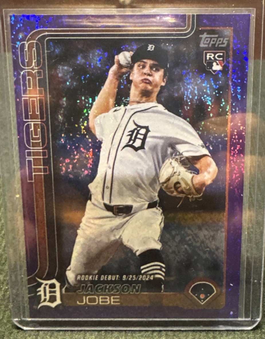Jackson Jobe Rookie Debut 2025 Topps Update #US193 Purple Holo Foil /250 Tigers