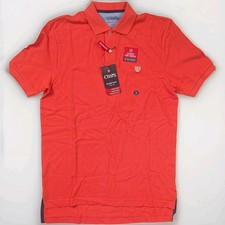 Chaps Mens Everyday Polo Shirt S Pullover Short Sleeve Regular Fit Red/OrangeNEW