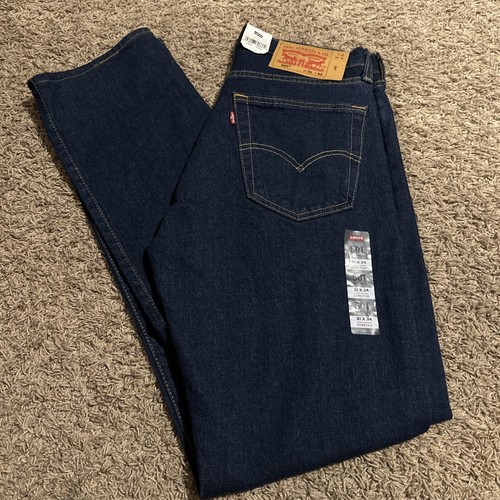 NWT Levis 501 Original Fit Stretch Jeans 31x34 Rinse Dark Wash Blue Denim New