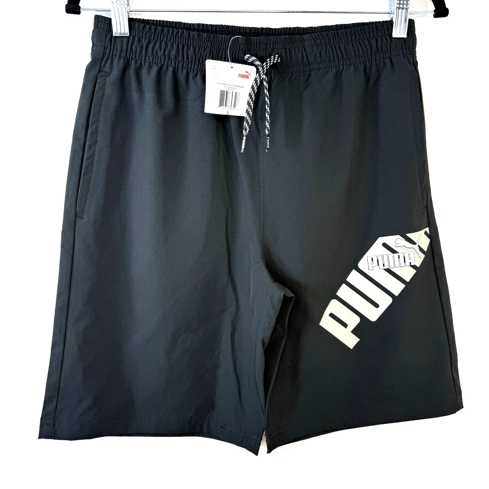 Pantaloncini sportivi PUMA ragazzo neri taglia L 13 14 elasticizzati tasche con coulisse nuovi con etichette