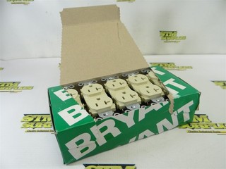10 NEW!! HUBBEL BRYANT COMMERCIAL GRADE 20 AMP 125V DUPLEX RECEPTACLES