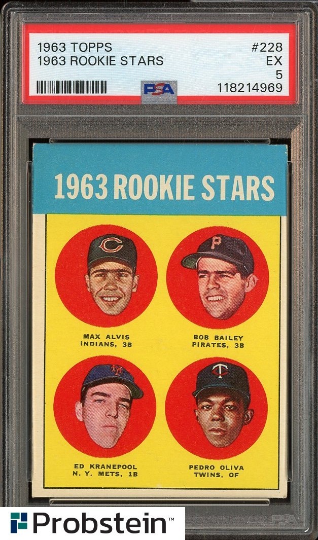 1963 Topps #228 1963 Rookie Stars w/ Pedro Tony Oliva RC HOF PSA 5 EX