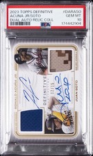 2023 TOPPS DEFINITIVE COLLECTION #DARASO JUAN SOTO/RONALD ACUNA JR 02/15 PSA 10
