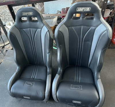 #ad #ad Simpson Racing 104 305 Vortex II UTV Seat Black Charcoal Pair $650.00