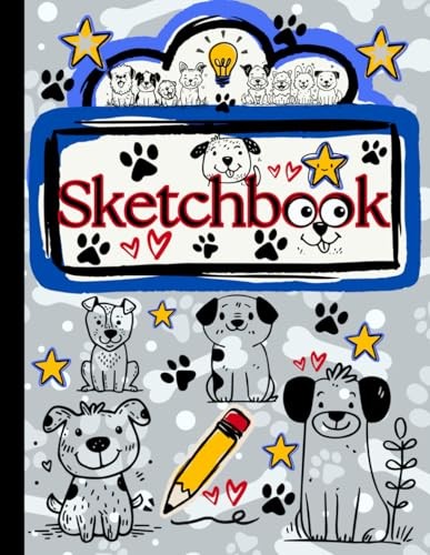 Art Sketchbook for Kids (8.5x11in): Cute Dogs Drawing Pad Notebook for Boys and