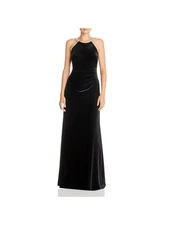AQUA FORMAL Womens Straps Lined Sleeveless Full-Length Evening Gown Dress