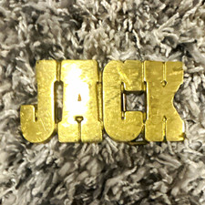 Vintage 1970s Solid Brass Jack Name Belt Buckle