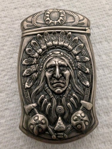 Gorham Sterling Silver Native American Match Safe/ Case