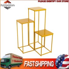 Gold Wedding Flower Stand Plating Floral Decor Vase Floor Column Stand Sets of 3
