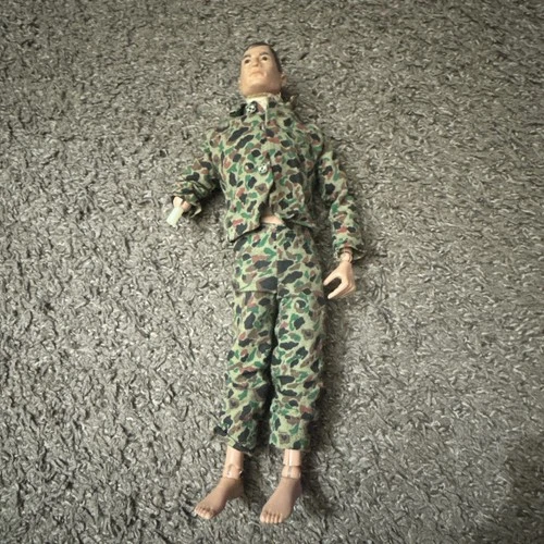 VINTAGE HASBRO 1964 GI JOE 12 INCH MAN OF ACTION CAMOUFLAGE MARINE FIGURE